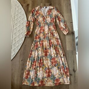 MINKPINK Floral Long Sleeve Maxi Dress